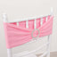 5 Pack Stretch Spandex Chair Sashes Pink - Reusable Chair Bands with Silver Diamond Ring Slide Buckle 5"x14"