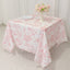 Polyester 70"x70" Square Tablecloth White - Pink French Toile Pattern for Elegant Occasions