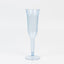 24-Pack Plastic Champagne Flutes Transparent Dusty Blue Flared Design - Lightweight Disposable Toasting Glasses 6oz