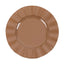 10-Pack Plastic 9" Round Dinner Plates in Coffee Brown Ruffled Rim with Gold Edging - Sturdy Disposable Dinnerware