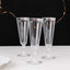 12-Pack Plastic Champagne Flutes Clear with Silver Rim - Stylish Disposable Cocktail Glasses for Parties 5oz 6"