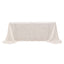 Polyester 90"x156" Rectangle Tablecloth White with Shaggy Fringe Design - Stylish Table Cover