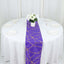 Polyester 9ft Table Runner Purple with Gold Foil Modern Geometric Accent