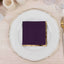 50-Pack Paper Beverage Napkins Purple with Gold Foil Edge - 2 Ply Disposable Soft 18GSM Cocktail Napkins 5"x5"