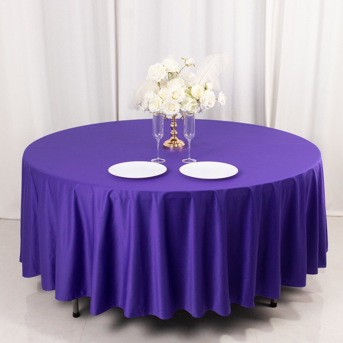 Scuba Round 108" Tablecloth Purple - Wrinkle Free & Stain Resistant Table Cover