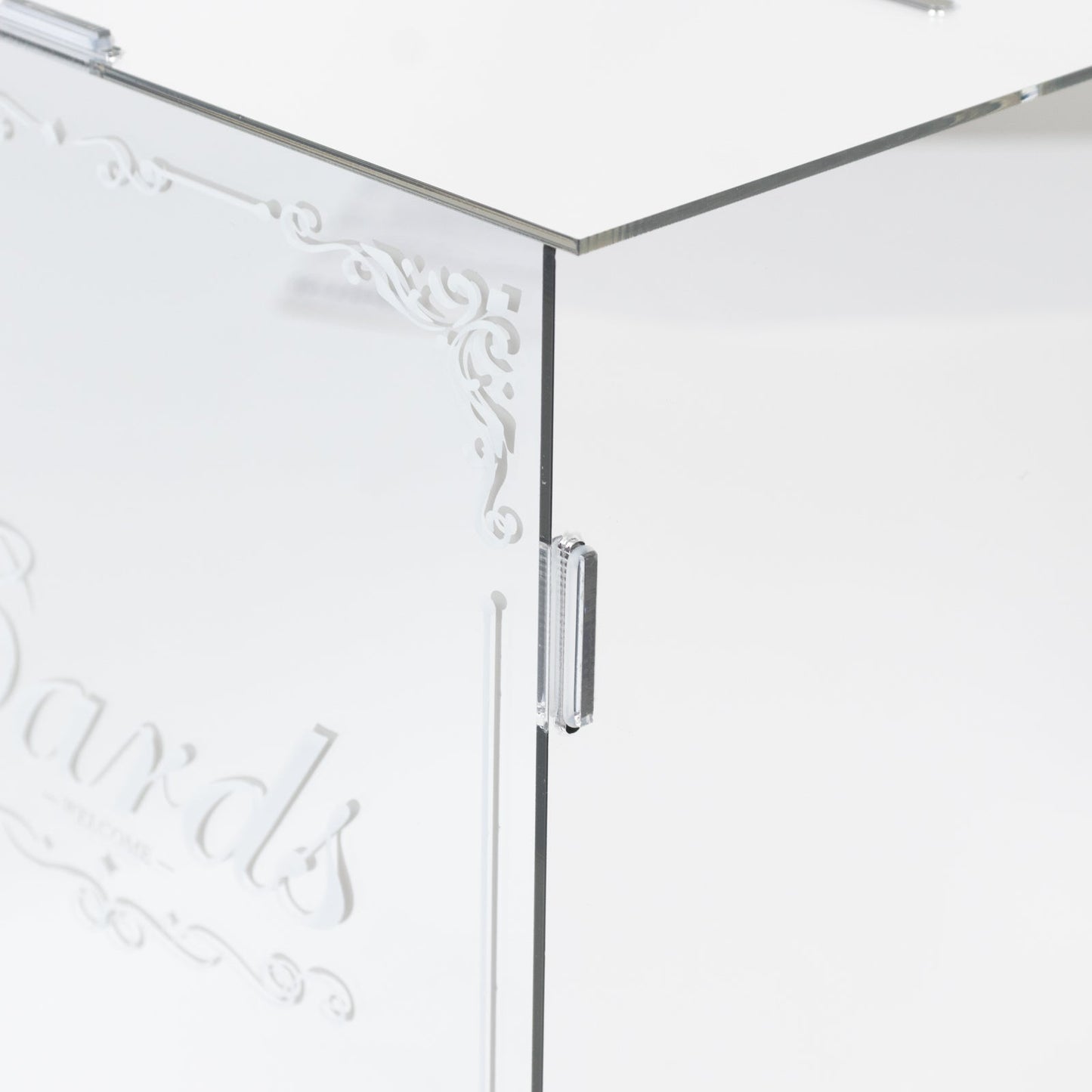 10" Silver Mirror Acrylic Wedding Card Box with Slot - Wishing Well Money Box for Reception, Graduation, and Events