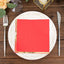 50-Pack Paper Beverage Napkins with Gold Foil Edge Red - Disposable 2 Ply Cocktail Napkins for Events 6.5"x6.5"