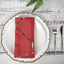 5 Pack Polyester 20"x20" Napkins Red with Gold Geometric Foil Pattern - Modern Reusable Dinner Napkins