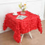 Taffeta 54"x54" Square Tablecloth Red 3D Leaf Petal Table Cover