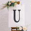 Decorative Rhinestone Alphabet "U" Letter Stickers, Glitter Adhesive Craft Letters Black DIY Sparkle Embellishments 8"