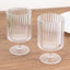 12-Pack Plastic Goblets Clear Vintage Ribbed Pattern Short Stem - Reusable Wine Glasses 12oz