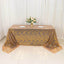 Mesh 90"x156" Rectangle Tablecloth Rose Gold/Gold - Wave Sequin Embroidered Table Cover