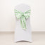 5 Pack Polyester Chair Sashes Sage Green/White Buffalo Plaid - Durable & Reusable Chair Bows 6"x108"