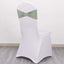 5 Pack Stretch Spandex Chair Sashes Sage Green - Reusable Chair Bands with Silver Diamond Ring Slide Buckle 5"x14"
