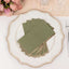 50-Pack Paper Dinner Napkins Dusty Sage Green with Gold Foil Edge 2 Ply - Stylish Disposable Napkins