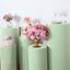 Set of 5 Sage Green Spandex Cylinder Pedestal Stand Covers, Stretchable Pillar Prop Covers - 160 GSM