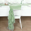 1 Set Chiffon Hoods Chair Sashes with Willow Ruffles Design Sage Green - Stylish Chair Bow Decor