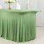 Spandex Rectangle 72"x30" Table Skirt Sage Green with Wavy Skirt-Like Effect Table Cover