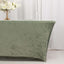 Crushed Velvet Fitted Rectangular 6ft Table Cover Sage Green - Wrinkle-Free Stretchy Tablecloth