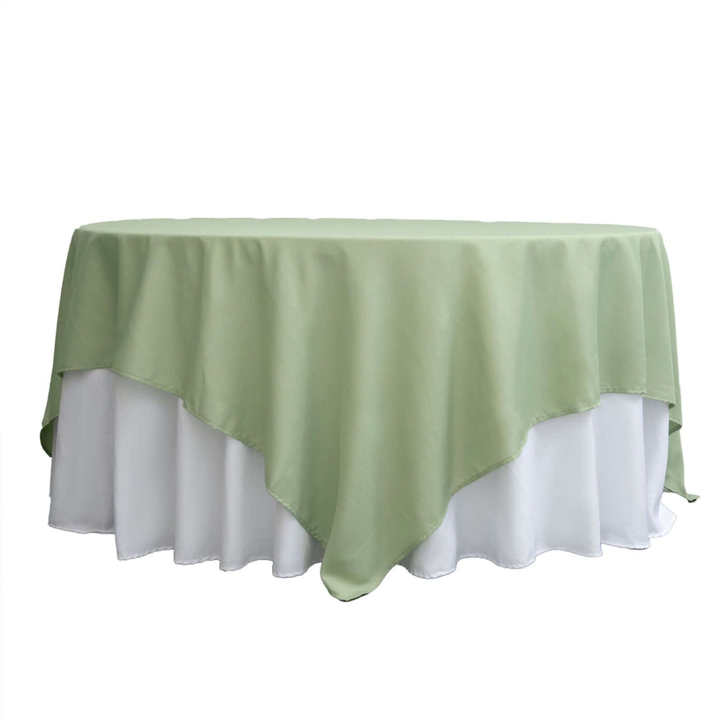 Polyester Square 90"x90" Tablecloth Sage Green - Wrinkle-Resistant & Durable Table Cover