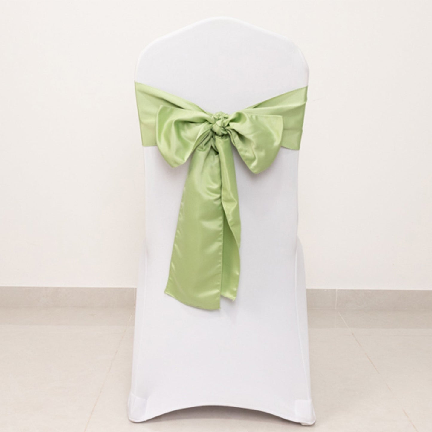 5 Pack Lamour Satin 6"x106" Chair Sashes Sage Green - Stylish Reusable Decorative Bows