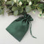 12 Pack 6"x9" Hunter Emerald Green Satin Wedding Party Favor Bags, Drawstring Pouch Gift Bags