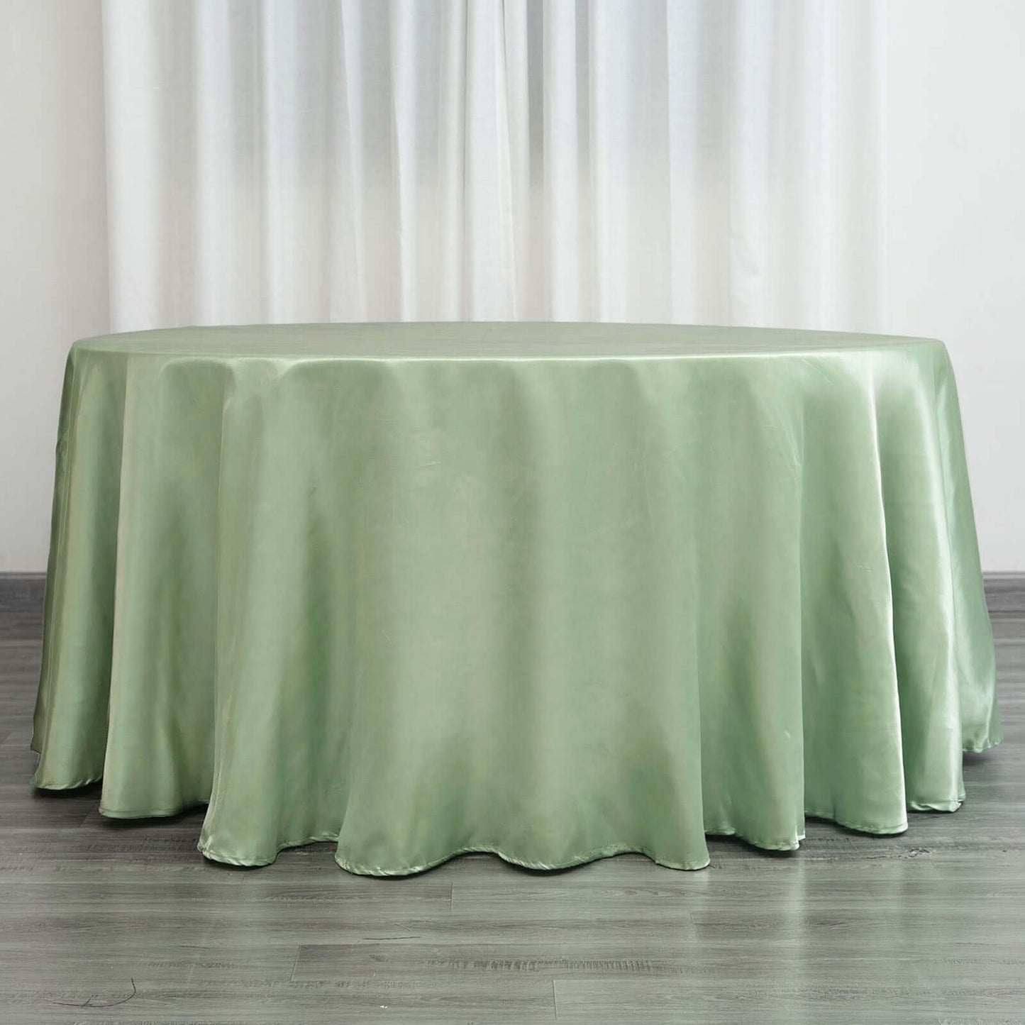 Satin 120" Round Tablecloth Sage Green - Stylish Seamless Table Cover