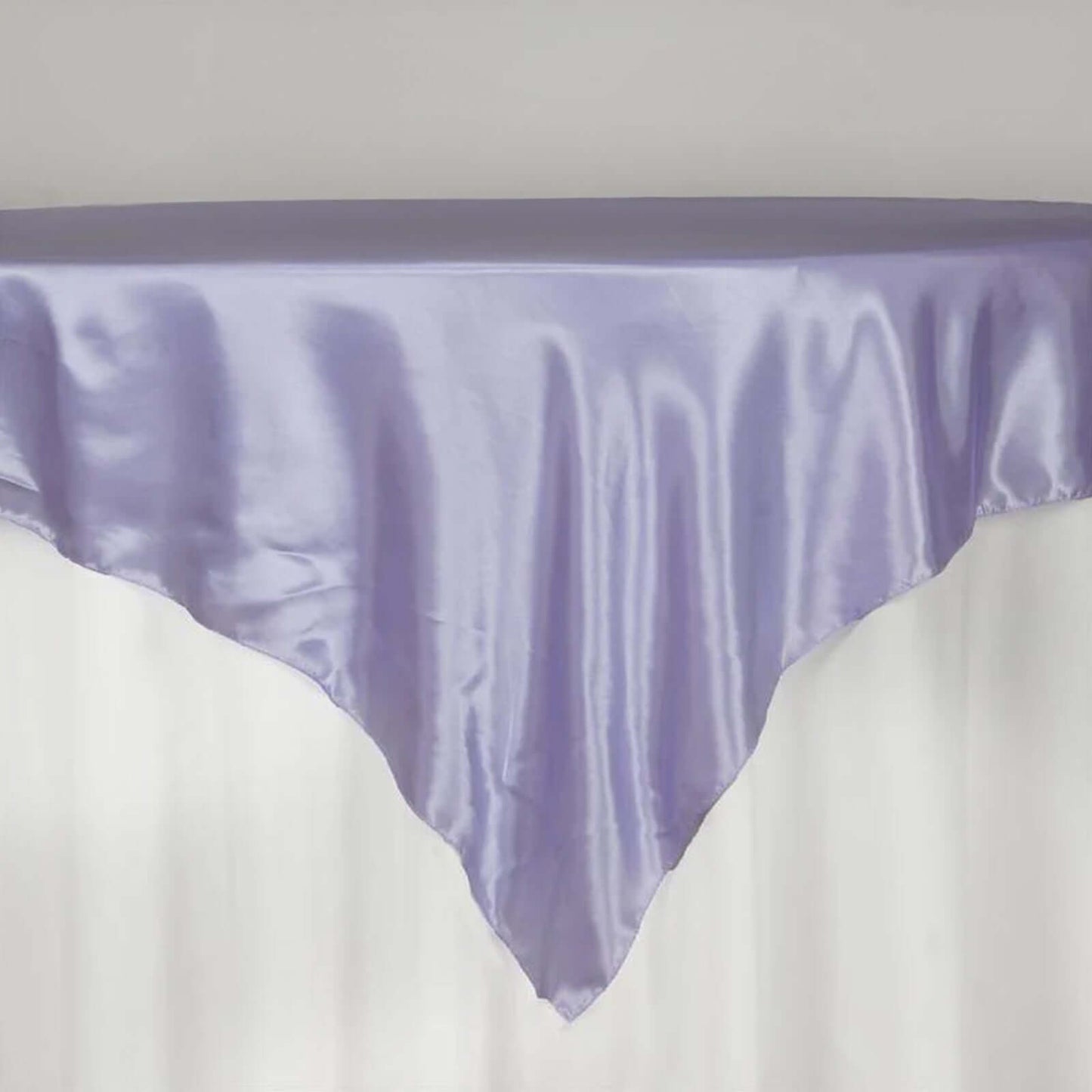 Satin 72"x72" Table Overlay Square Tablecloth Lavender Lilac - Smooth Finish Table Cover