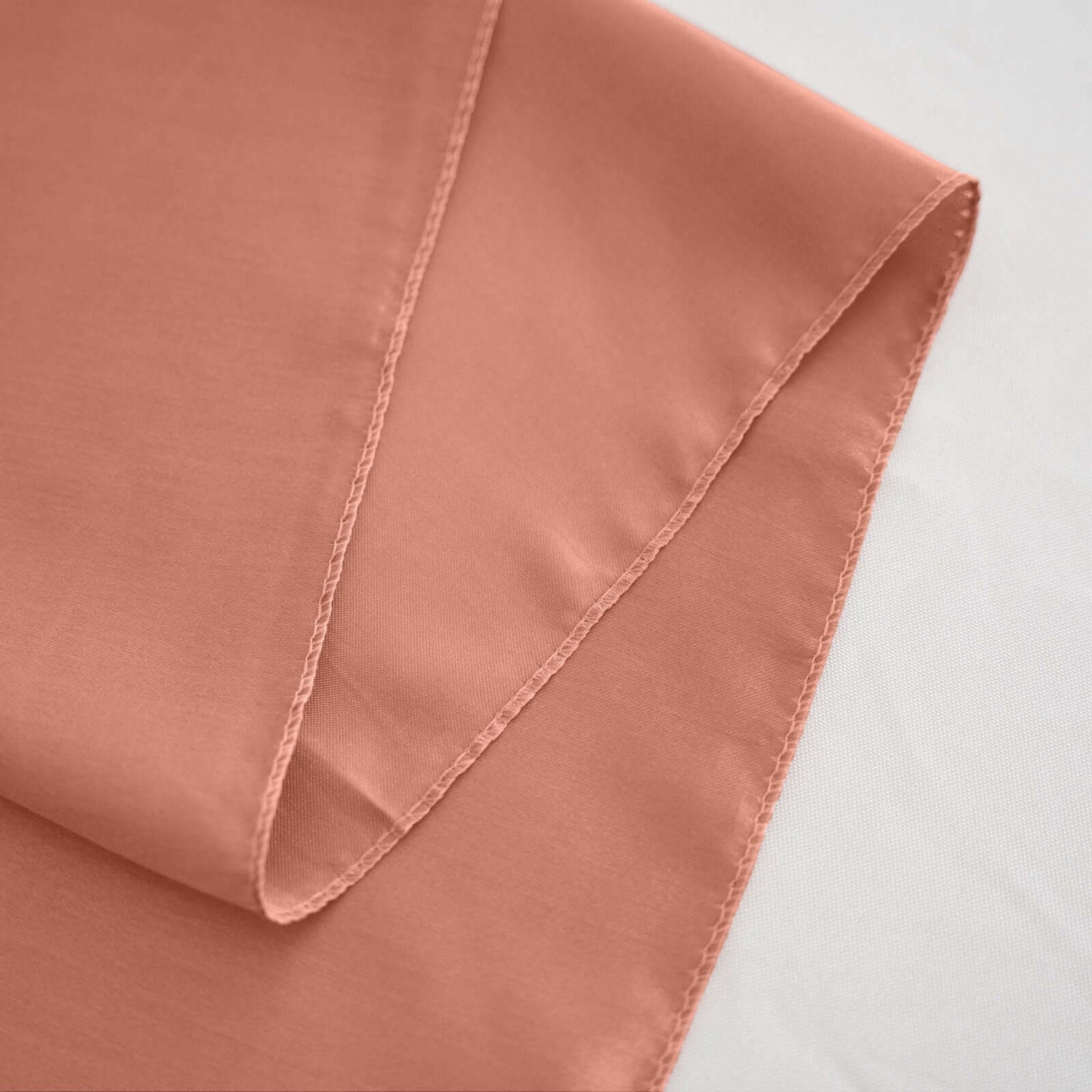Satin Rectangular 90"x132" Tablecloth Terracotta (Rust) - Seamless Table Cover