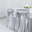 Satin 14ft Table Skirt Silver - Pleated Double Drape Table Cover
