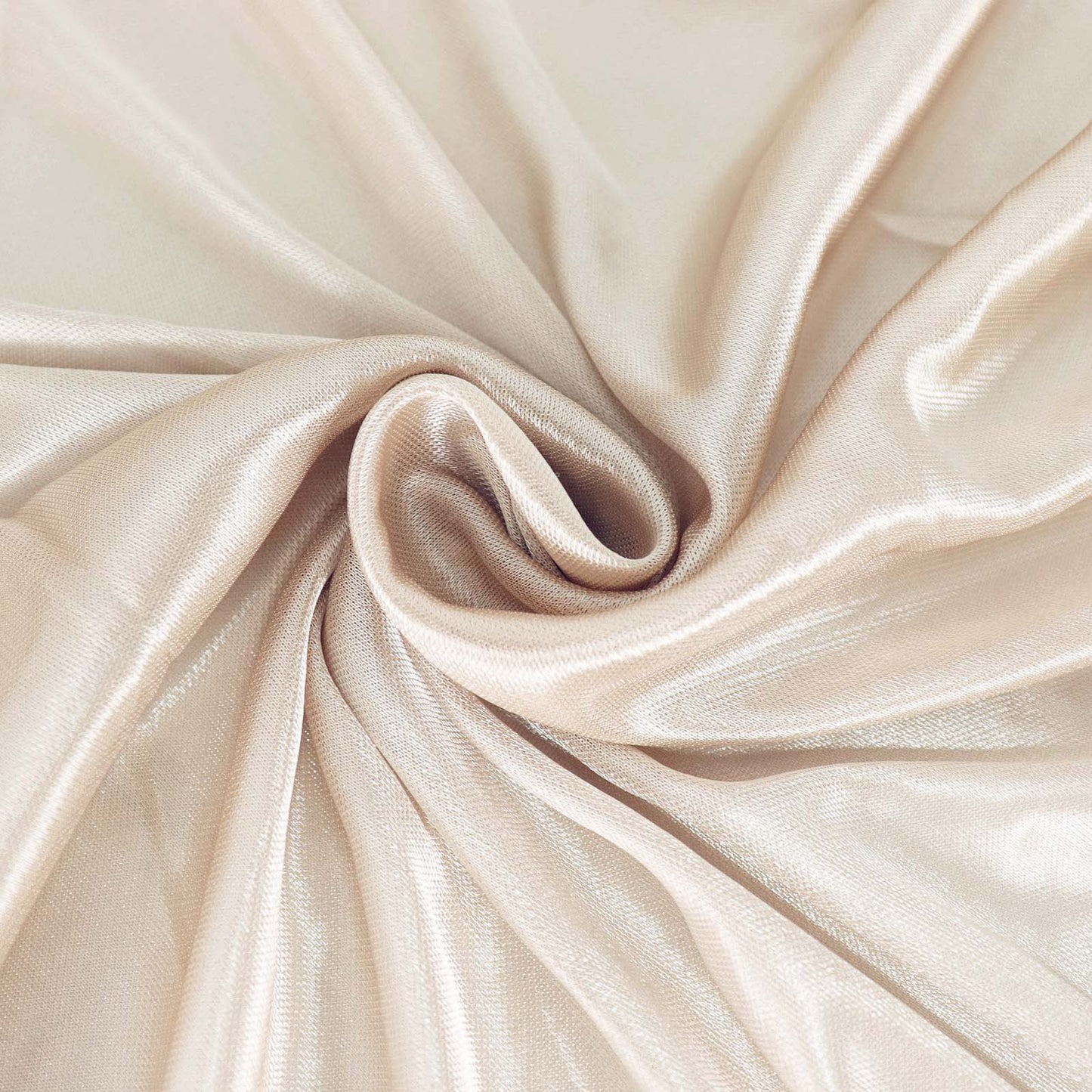 Satin 14ft Table Skirt Beige - Pleated Double Drape Table Cover