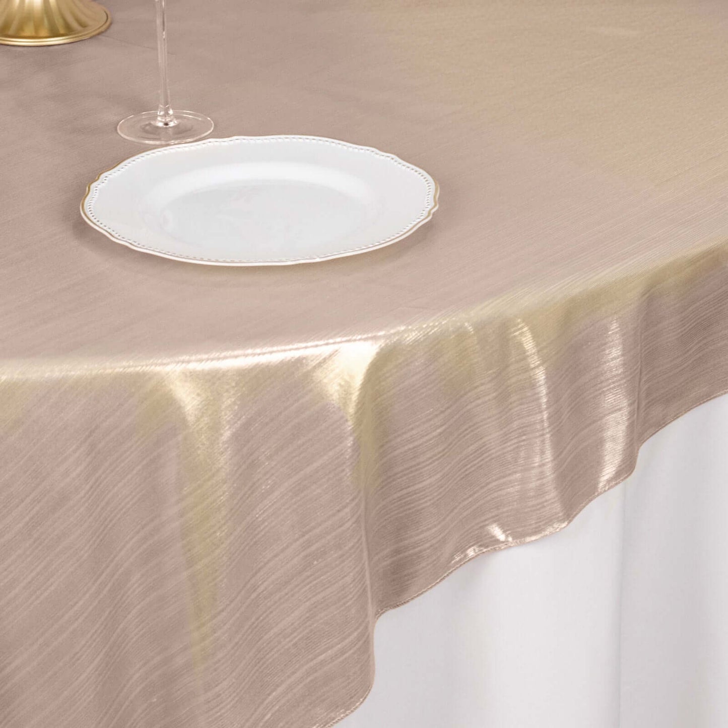 Polyester 72"x72" Table Overlay Square Tablecloth Blush - Sequin Dots Wrinkle-Free Table Cover