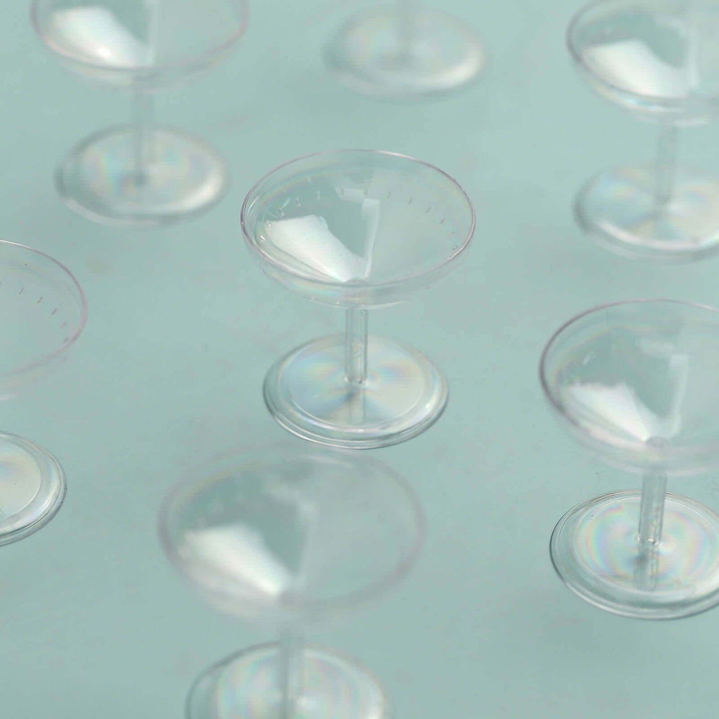 12-Pack Plastic Dessert Cup Candy Dishes Clear - Decorative Mini Pedestal Stands for Treats 2"