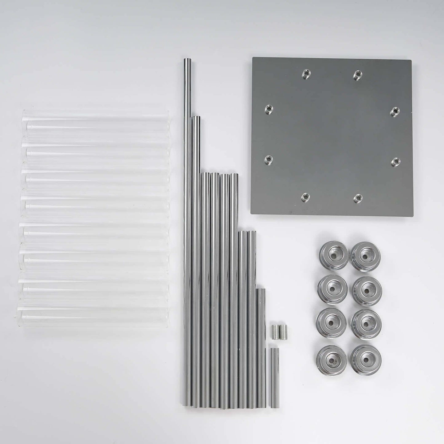 8 Arm Cluster Taper Candle Holder Silver - Stunning Large Candle Arrangement With Clear Glass Shades for Grand Banquets & Celebrations 42"