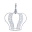 Crystal-Bead Royal Crown Cake Topper Metallic Silver - Dazzling Cake Centerpiece Decor for Luxurious Birthdays Receptions & Romantic Celebrations 14"