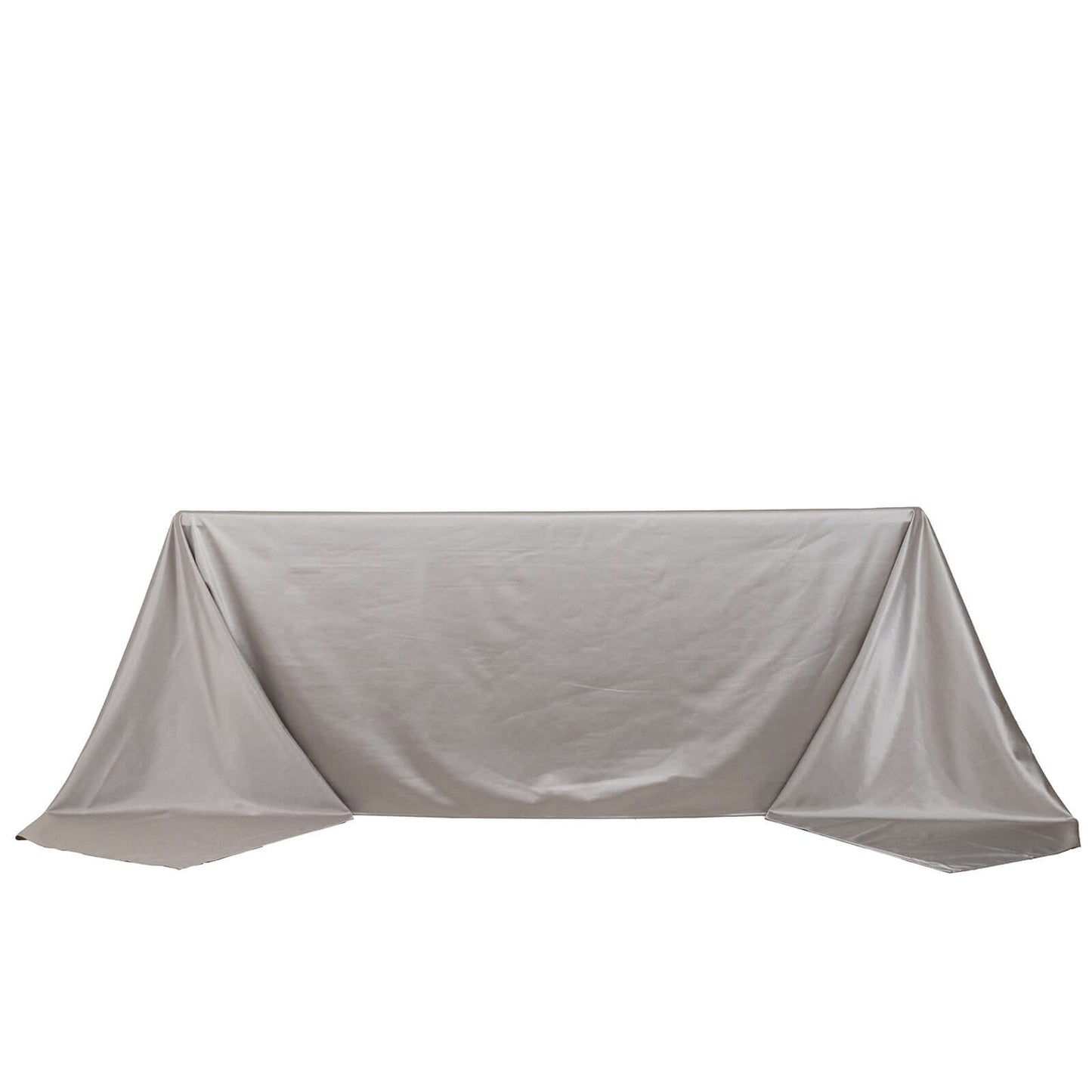 Scuba Rectangular 90"x156" Tablecloth Shimmering Silver - Wrinkle Free & Stain Resistant Seamless Table Cover