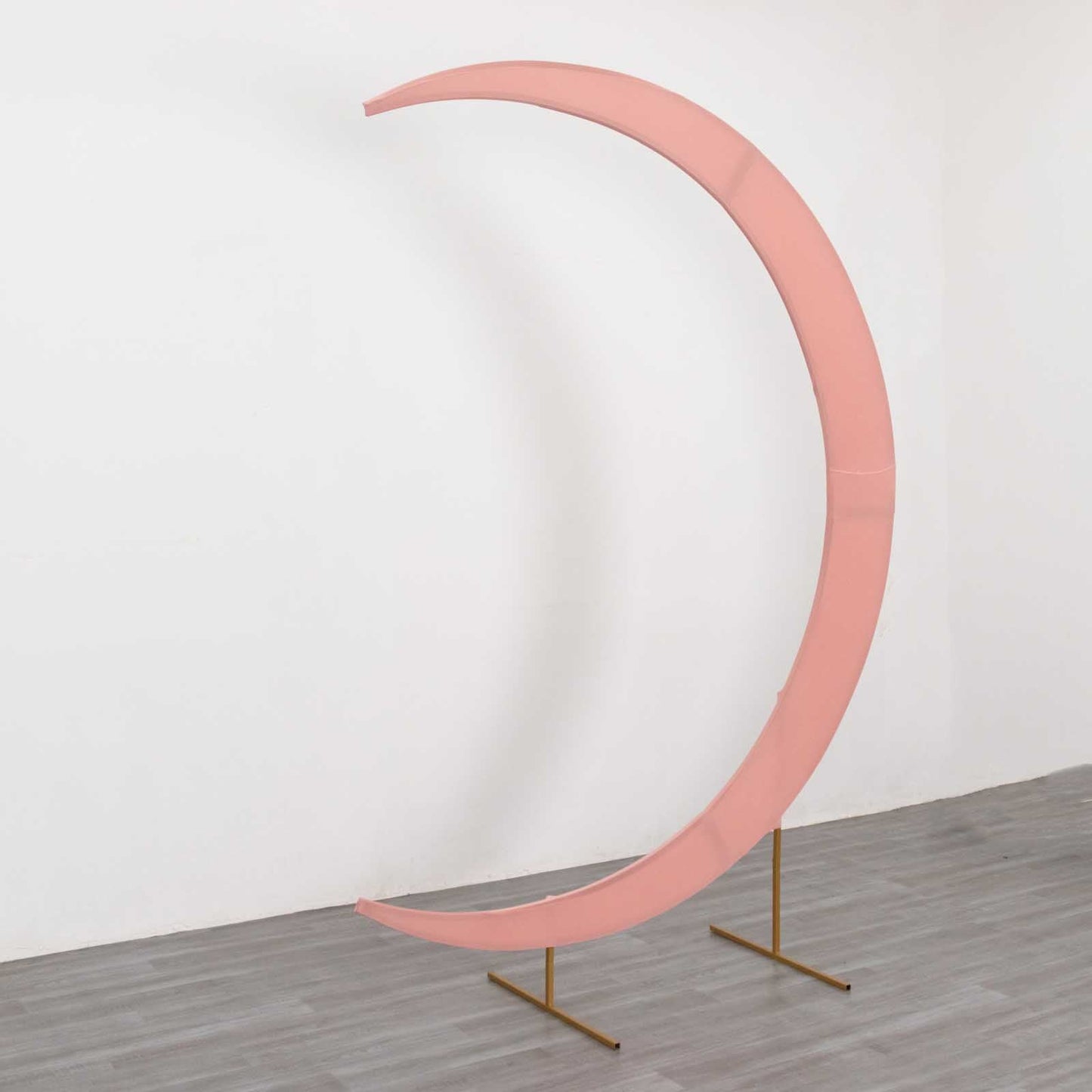 7.5ft Dusty Rose Spandex Crescent Moon Wedding Arch Cover, Custom Fitted Chiara Backdrop Stand Cover