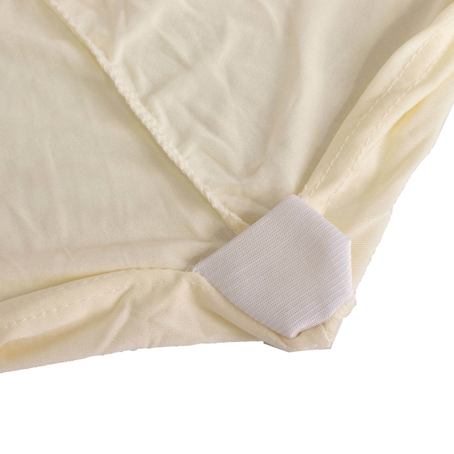 Spandex Chair Cover with Silver Rhinestone Buckled Sash Band Ivory - Stretch Fitted Slipcover