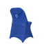 Stretch Spandex Chair Cover Royal Blue for Folding Chairs - Secure Fit Slipcover with Silver Rhinestone Buckled Sash Band