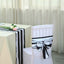 5 Pack Satin 6"x108" Chair Sashes Black/White Stripes - Sophisticated Decor for Weddings & Gatherings
