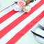Satin 12"x108" Table Runner Red/White Stripe - Classic Striped Design