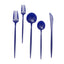 50-Pack Plastic Utensil Set Royal Blue - Premium Disposable Heavy Duty Sleek Flatware