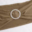 5 Pack Stretch Spandex Chair Sashes Taupe - Reusable Chair Bands with Silver Diamond Ring Slide Buckle 5"x14"