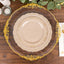 10-Pack Plastic 7" Round Dessert Plates in Taupe with Gold Vintage Embossed Rim - Sturdy Disposable Scalloped Edge Salad Plates