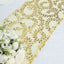 Mesh 12"x108" Table Runner Gold - Leaf Vine Sequin Embroidered Design for Sophisticated Occasion