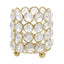 Crystal Beaded Metal Votive Tealight Holder Gold - Stylish Multipurpose Table Vase for Decor 4"