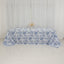 Polyester 90"x156" Rectangle Tablecloth White - Seamless Blue French Toile Pattern for Chic Weddings