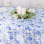Satin Rectangular 90"x132" Tablecloth White/Blue French Toile Design - Seamless Stylish & Wrinkle-Resistant Table Cover