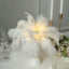 Table Lamp Ostrich Feather Design White LED Battery Operated - Cordless Wedding Centerpiece 15"