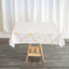 Polyester 54"x54" Square Tablecloth White with Gold Foil Geometric Pattern - Wrinkle-Resistant & Durable for Stylish Settings
